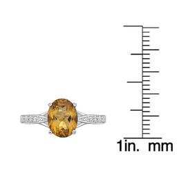 Sterling Silver Ring w/ Citrine & White Topaz Gemstones