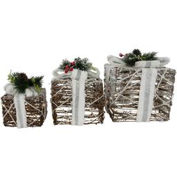Northlight Seasonal Outdoor Christmas Pine Gift Boxes - Set of 3