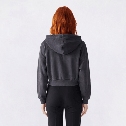 Juniors Derek Heart High Low Drop Shoulder Zip Fleece Hoodie