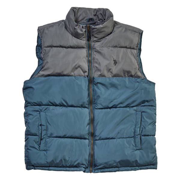 Mens U.S. Polo Assn.(R) Color Block Puffer Vest - Dark Grey - image 