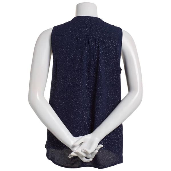 Petite Notaions Sleeveless Button Front Air Flow Blouse