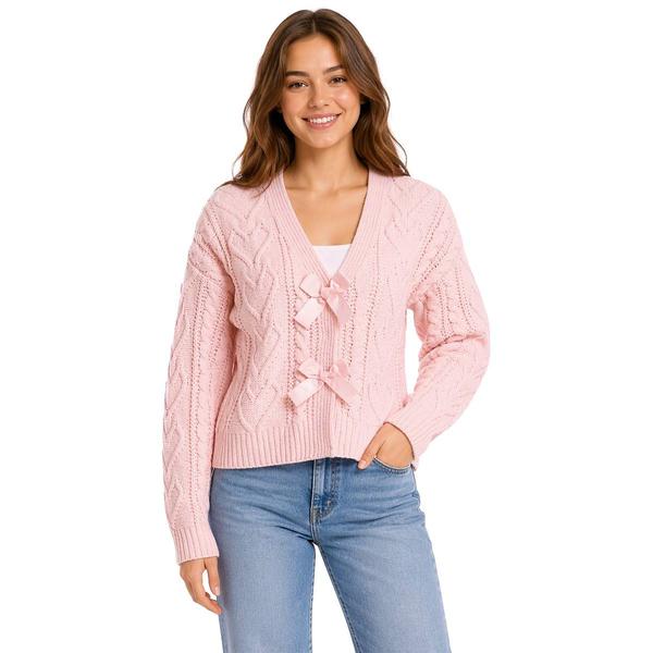 Juniors Plus Madden Girl Cable Bow Cardigan