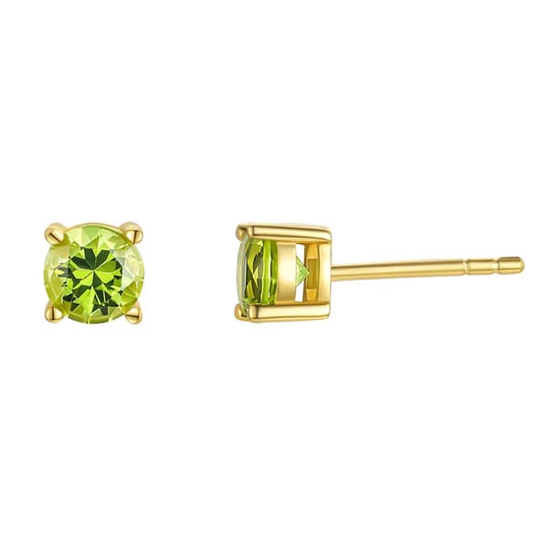 August Birthstone Simulated Peridot 6mm Stud Earrings - image 