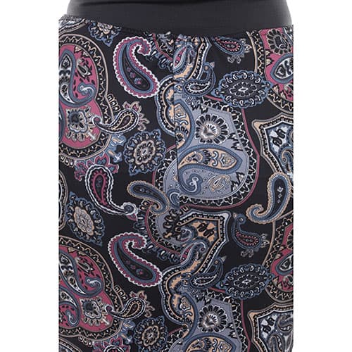Plus Size White Mark Jordan Midi Pencil Skirt-Multi/Paisley