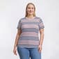 Plus Size Hasting & Smith Short Sleeve Stripe Crew Neck Tee - image 1