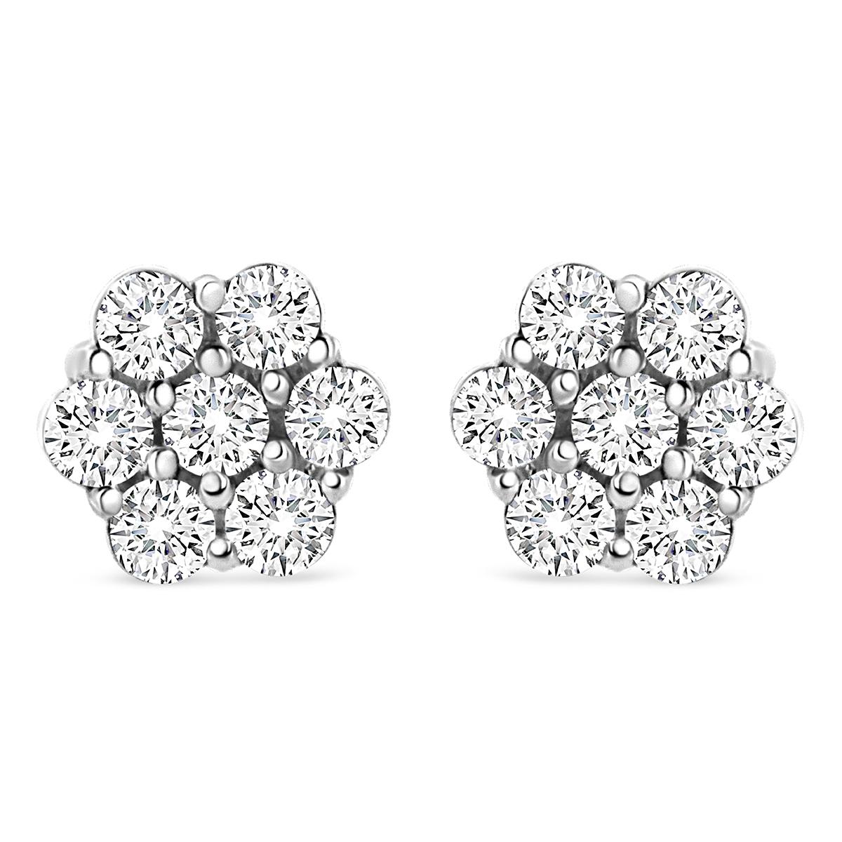 Diamond Classics™ 14kt. White Gold 1/2ctw. Floral Earrings