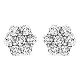 Diamond Classics&#40;tm&#41; 14kt. White Gold 1/2ctw. Floral Earrings