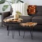 9th & Pike® Brown Teak Wood Contemporary Accent Table - Set of 2 - image 9