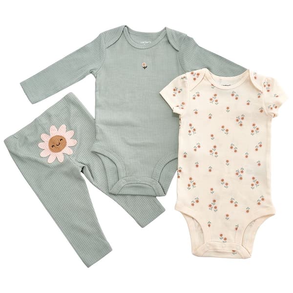 Baby Girl (NB-24M) Carter''s(R) Sunflower Print 3pc Set - image 