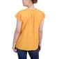Womens NY Collection Ruffle Sleeve Tie Diamond Neck Airfow Blouse - image 2