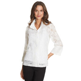 Womens Ali Miles 3/4 Sleeve Embroidered Jacket with Beaded Detail