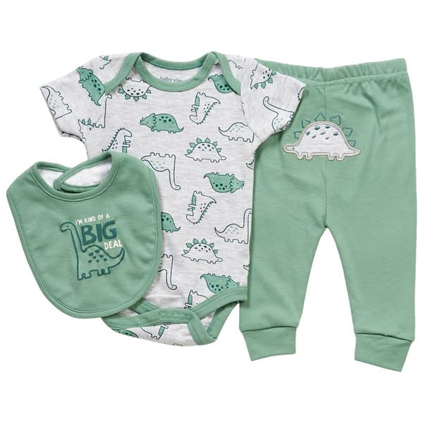 Baby Boy (NB-9M) baby views(R) 3pc. Dino Bodysuit & Pants Set - image 