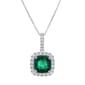 Gemstones Classics(tm) Emerald & White Sapphire Halo Pendant - image 1