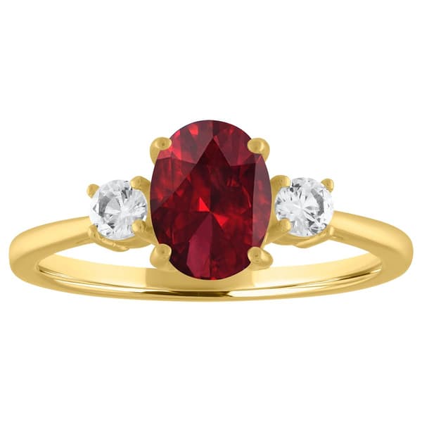 Gemstone Classics(tm) Oval Garnet 10kt. Yellow Gold Ring - image 