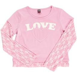 Girls (7-16) Star Ride(R) Long Sleeve Love Lace Layer Top