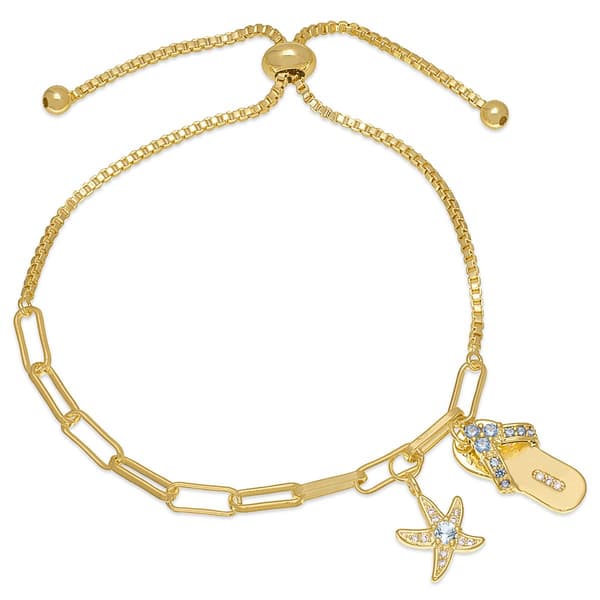 Gemstone by Gianni Argento Flip Flop/Starfish Adjustable Bracelet - image 