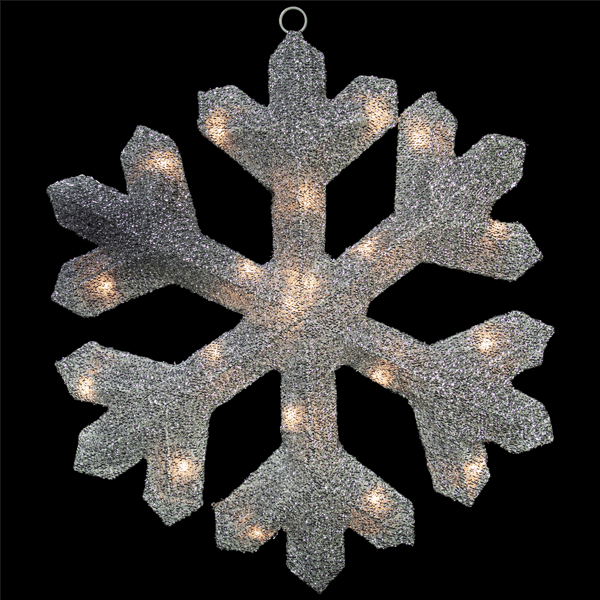 Northlight Lighted Tinsel Snowflake Christmas Window Decoration - image 