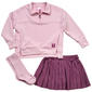 Girls (7-14) Yogalicious(R) 3pc. 1/4 Zip w/ Pleated Skort & Socks - image 1