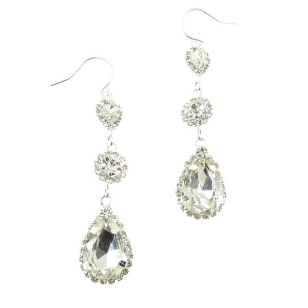 Rosa Rhinestones Triple Drop Rhinestone Earrings - image 