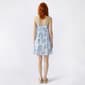Juniors Pink Rose Crinkle Gauze Nail Head Ruffle Skater Dress - image 2
