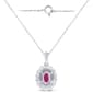 Nova Star® Sterling Silver & Oval Lab-Grown Ruby Pendant Necklace - image 3