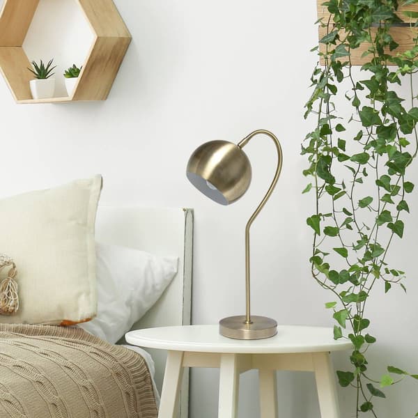 Lalia Home Studio Loft Mid Century Curved Table Lamp w/Dome Shade