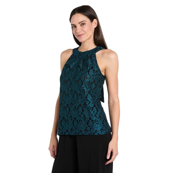 Petite R&M Richards Sleeveless Lace Halter Neck Jumpsuit