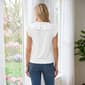 Womens Nicole Miller Cap Ruffle Sleeve V Neck Ribbed Blouse - image 2
