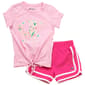Girls (4-6x) Champion® Tie Front Emblem Tee & Running Shorts Set - image 2
