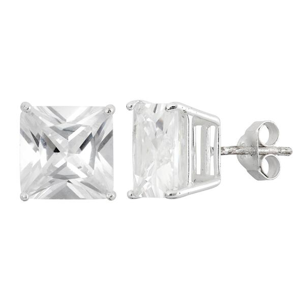 Forever New 7mm Square White Cubic Zirconia Stud Earrings - image 