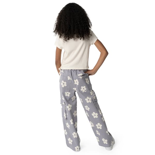 Girls (7-12) Tween Diva 2pc. Rib Knit Tee with Floral Cargo Pants