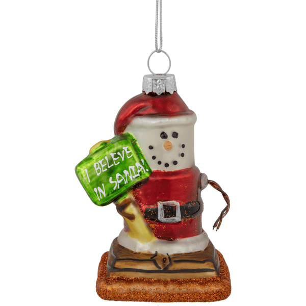 Northlight Smore I Believe In Santa Glass Christmas Ornament