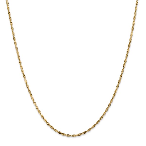 Gold Classics&#40;tm&#41; 1.8mm. 14k Diamond Cut Light Rope Necklace - image 