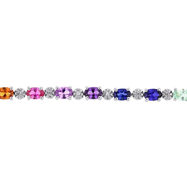 Gemstone Classics&#8482; Diamond & Multi-Color Sapphire Bracelet