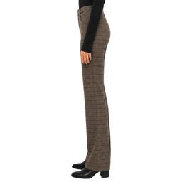 Womens Zac & Rachel Plaid Pull On Straight Leg Pants