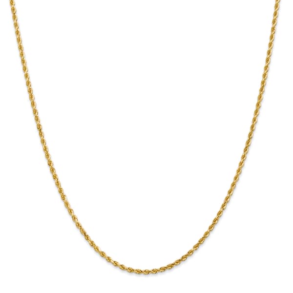 Gold Classics&#8482; 2mm. 14k Gold Diamond Cut Rope Chain Anklet