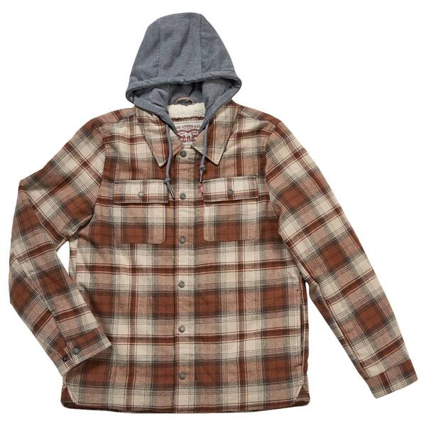 Mens Levi's&#40;R&#41; Shirt Jacket w/ Hood - Ombre Brown - image 