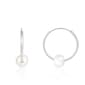 Splendid Pearls 14kt. White Gold Pearl 14mm Hoop Earrings - image 1