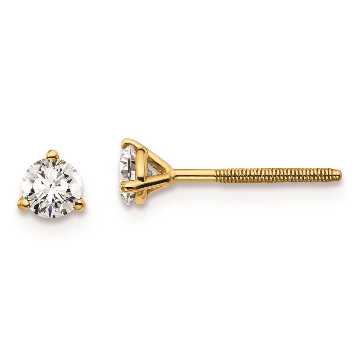 Pure Fire 14kt. Gold 1/3ctw. Certified Lab Diamond Screw...