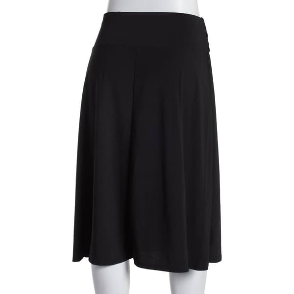 Womens NY Collection Knee Length Solid Ity Skater Skirt