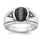 Mens Gentlemens Classics(tm) 14kt White Gold Oval Onyx Diamond Ring - image 1