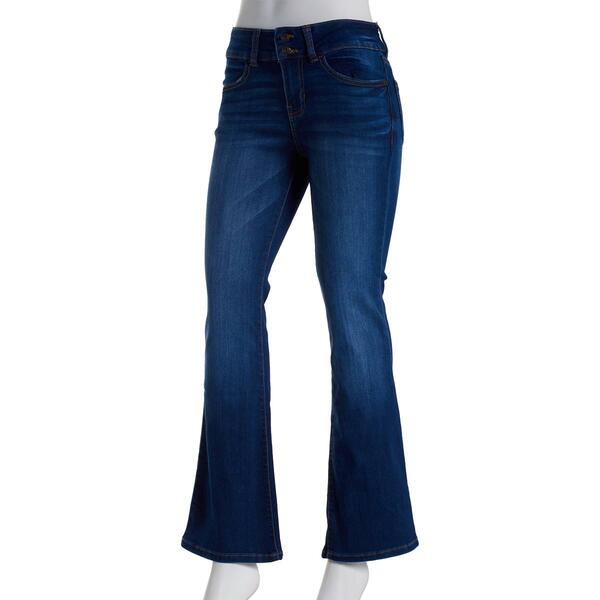 Juniors Celebrity Pink Mariela Double Button Bootcut Denim Jeans - image 