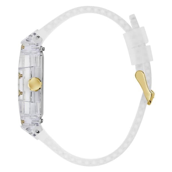 Mens Guess Clear Silicone Strap Automatic Watch - GW1073G2