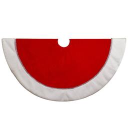 Kurt Adler 48in. Traditional Red w/ White Border Tree Skirt