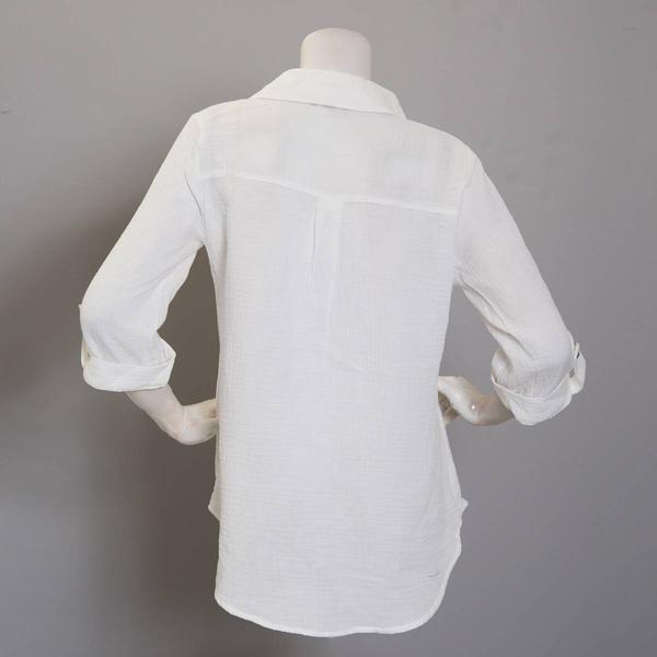 Juniors A. Byer Button Front Portofino Blouse - image 