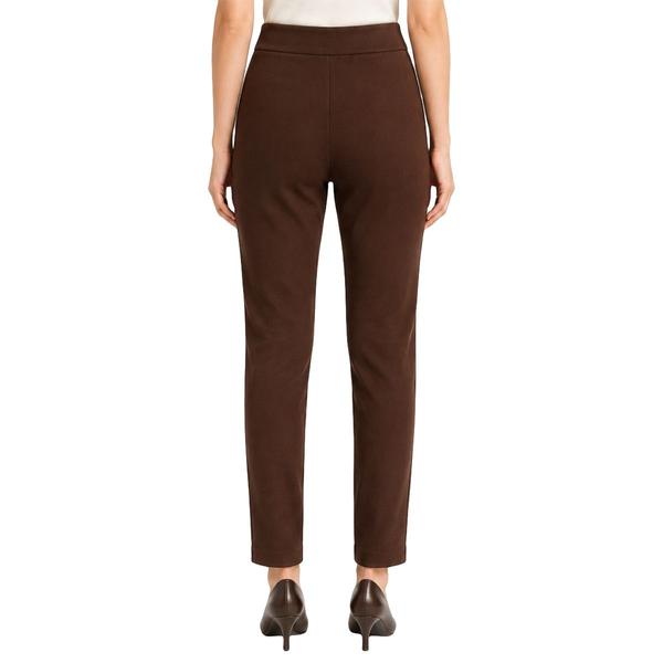 Womens Zac & Rachel Solid Pull On Slim Leg Suede Pants