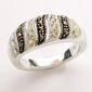 Marsala Fine Silver Plated Marcasite/Crystal Dome Ring - image 1