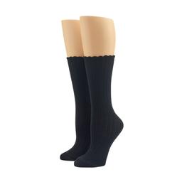 Womens HUE(R) Scalloped Pointelle Crew Socks