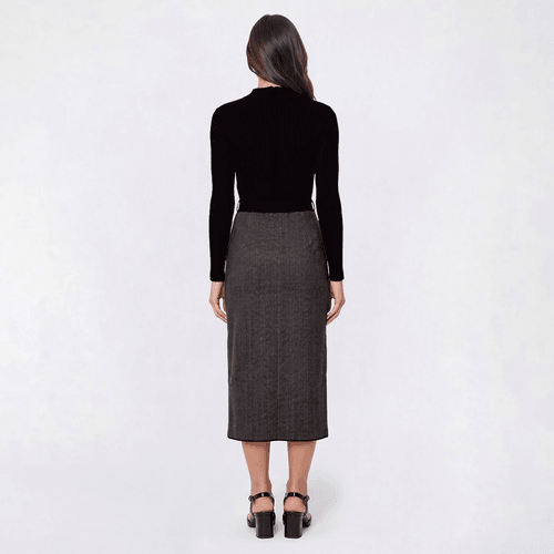 Womens Robbie Bee Long Sleeve Tweed Floral Sweater Dress