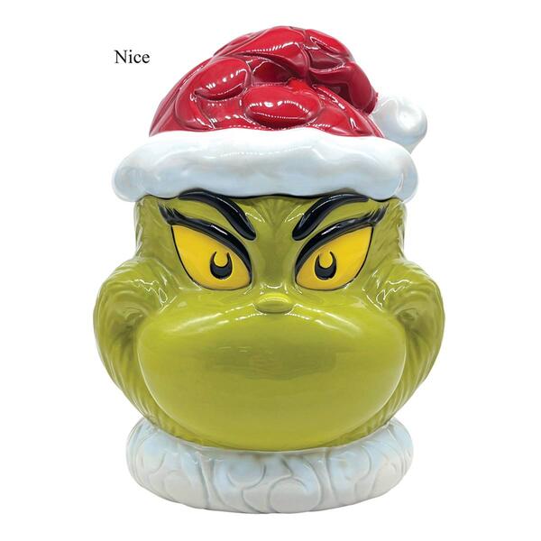 Jim Shore Grinch Naughty/Nice Cookie Jar Christmas - image 